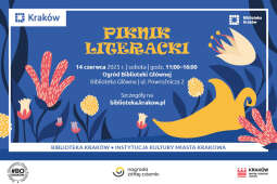 Logo: Literacki Piknik w Bibliotece Kraków – rozpocznij sezon z nami!
