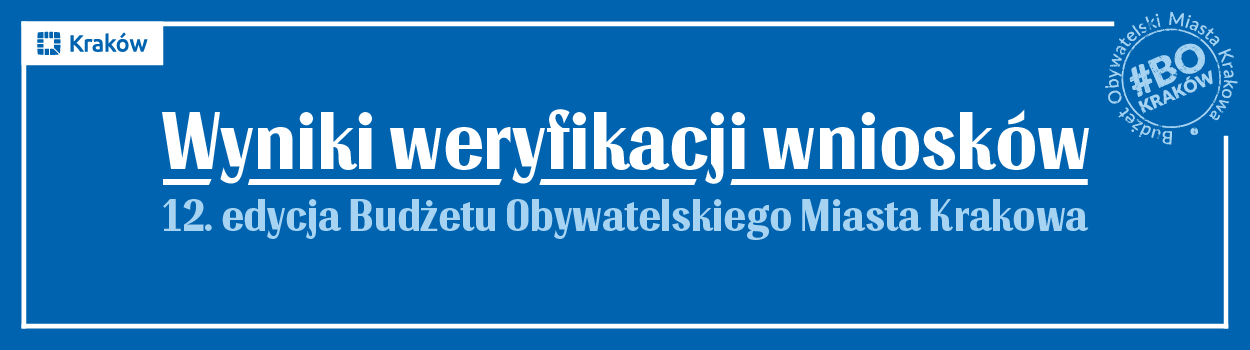 Wyniki weryfikacji wniosków 12. edycji Budżetu Obywatelskiego Miasta Krakowa