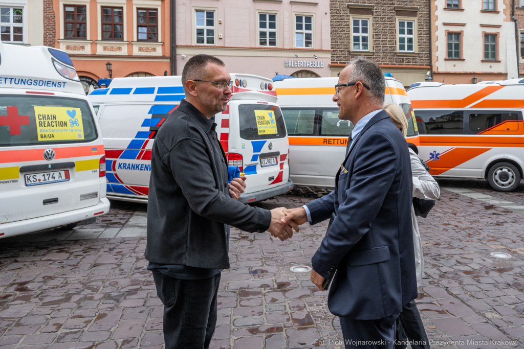 Kraków powitał uczestników rowerowej akcji charytatywnej „Bike Convoy for Ukraine"  Autor: P. Wojnarowski