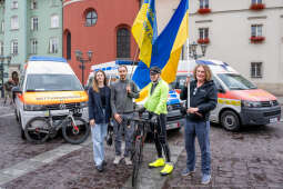 Kraków powitał uczestników rowerowej akcji charytatywnej „Bike Convoy for Ukraine"