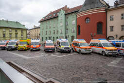 Kraków powitał uczestników rowerowej akcji charytatywnej „Bike Convoy for Ukraine"