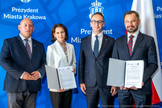 umowa, podpisanie, ITS, Miszalski, Klimaczak, Klęczar, Lech, transport, inteligentne systemy, Kraków