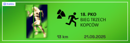 Logo: 18. PKO Bieg Trzech Kopców