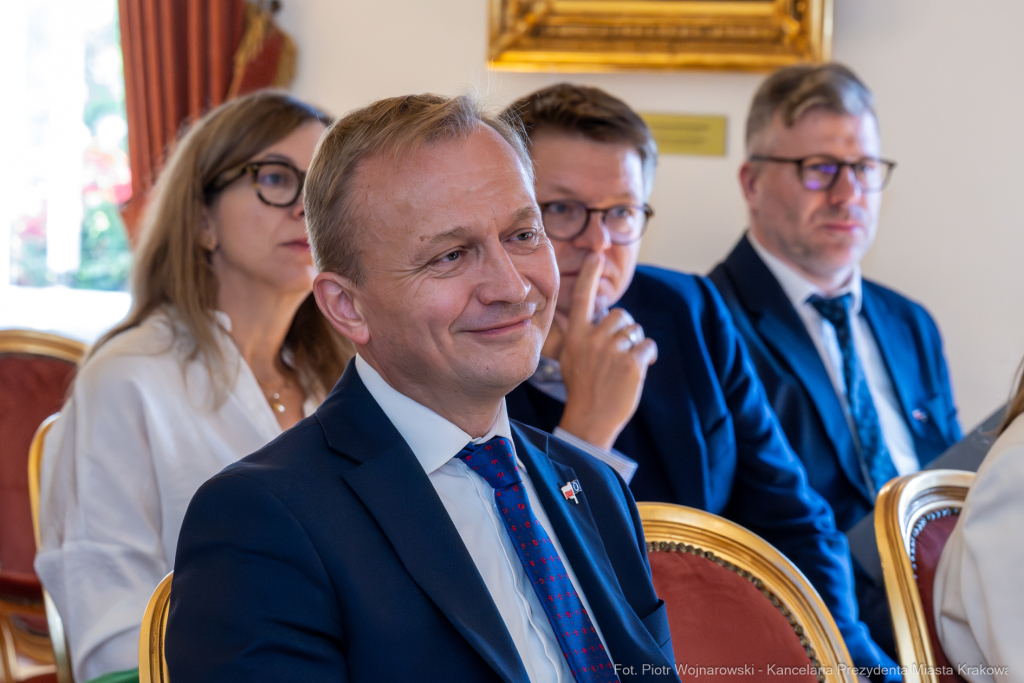 Miszalski, Serafin, komisarz, UE, spotkanie, Pałac Krzysztofory  Autor: Piotr Wojnarowski