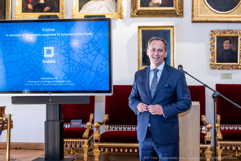 Miszalski, Serafin, komisarz, UE, spotkanie, Pałac Krzysztofory  Autor: Piotr Wojnarowski