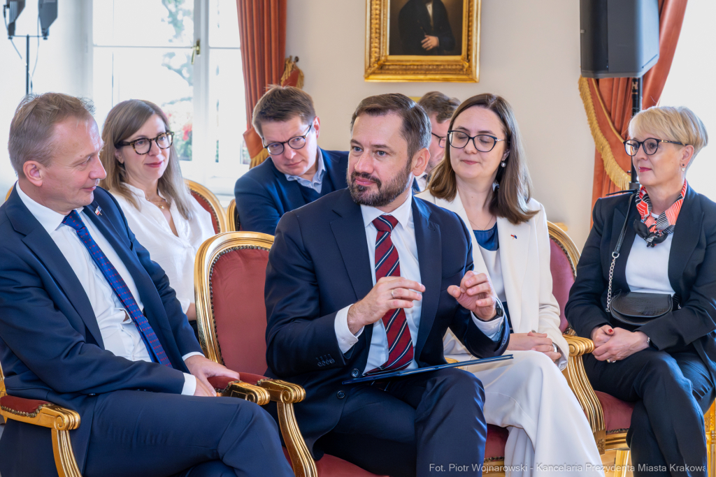 Miszalski, Serafin, komisarz, UE, spotkanie, Pałac Krzysztofory  Autor: Piotr Wojnarowski