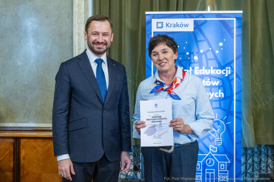 Miszalski, nauczyciele, nagroda Prezydenta, wręczenie, zdjęcia