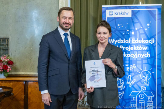 Miszalski, nauczyciele, nagroda Prezydenta, wręczenie, zdjęcia