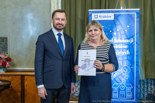 Miszalski, nauczyciele, nagroda Prezydenta, wręczenie, zdjęcia