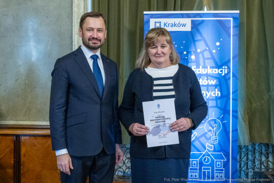 Miszalski, nauczyciele, nagroda Prezydenta, wręczenie, zdjęcia