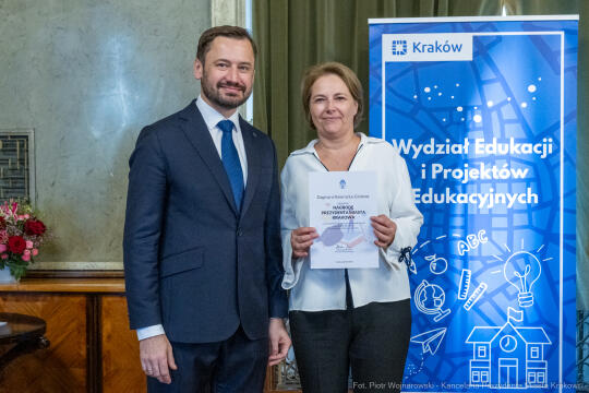 Miszalski, nauczyciele, nagroda Prezydenta, wręczenie, zdjęcia