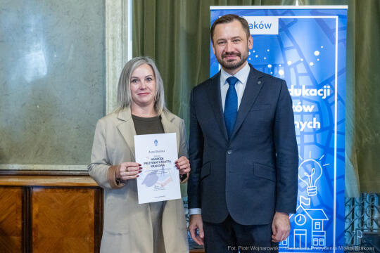 Miszalski, nauczyciele, nagroda Prezydenta, wręczenie, zdjęcia