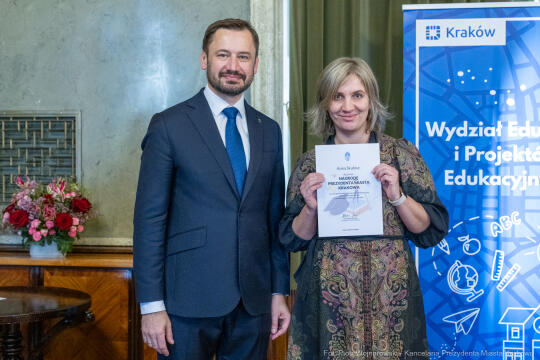 Miszalski, nauczyciele, nagroda Prezydenta, wręczenie, zdjęcia