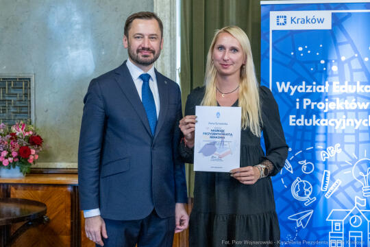 Miszalski, nauczyciele, nagroda Prezydenta, wręczenie, zdjęcia