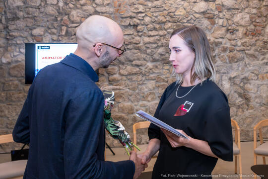 Animator Roku, Mazurkiewicz, Szczepanik, nagrody, wręczenie, Bunkier Sztuki, zdjęcia