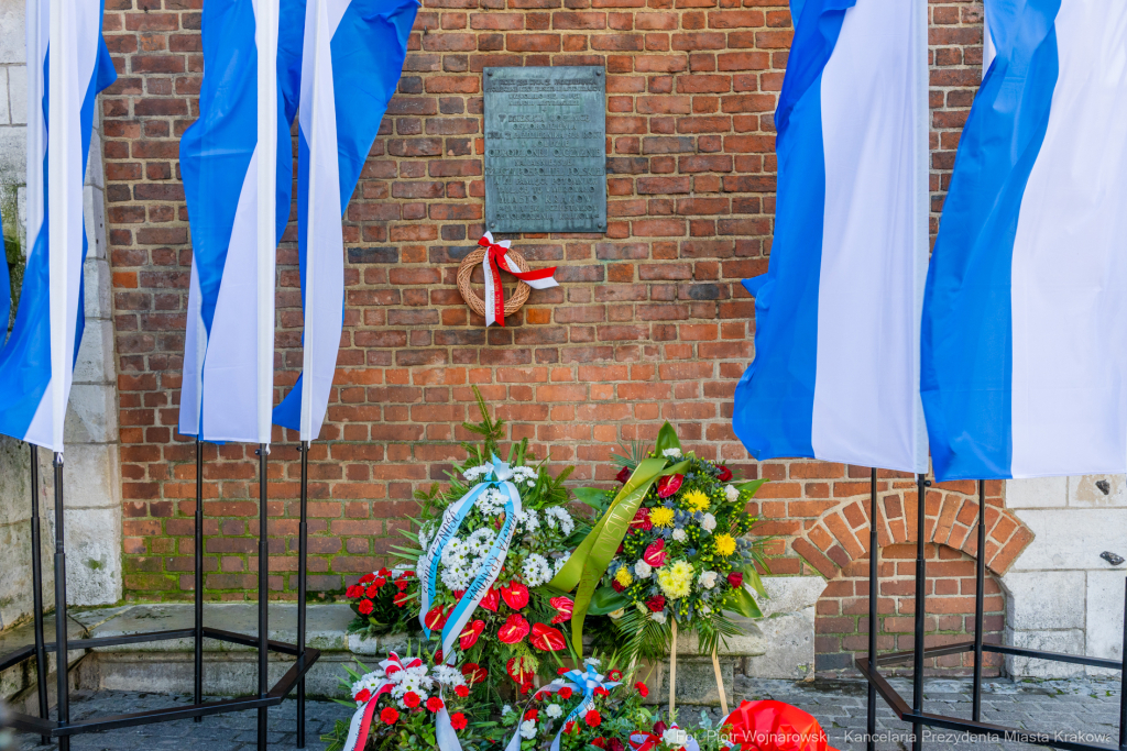 rocznica wyzwolenia, władza zaborcza, 107 lat, Kracik, Kosek, wieża ratuszowa, kwiaty, posłowie,   Autor: P. Wojnarowski