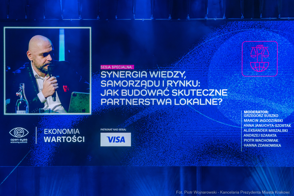 zdjęcia, Open Eyes Economy Summit, ICE, 2025, panel, Miszalski, Grzegorz Suszko, Marcin Jagodzińsk  Autor: P. Wojnarowski