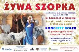 Logo: Żywa szopka przy ul. Bociana 8 – świąteczna atrakcja dla całych rodzin