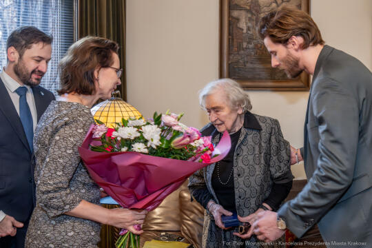 Miszalski, Henryka Wałek, jubilatka, 100 lat, zdjęcia, spotkanie