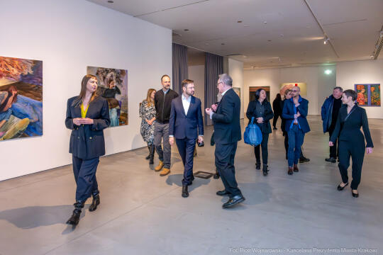 Miszalski, MOCAK, wizyta, Gutowska-Żyra, Mazurkiewicz, Ferster, Szczepanik, zdjęcia