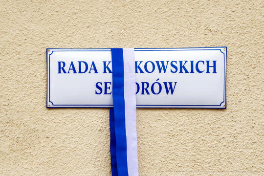 Sęk, Rada Krakowskich Seniorów, tablica, odsłonięcie, Wodyńska, Pietrzyk
