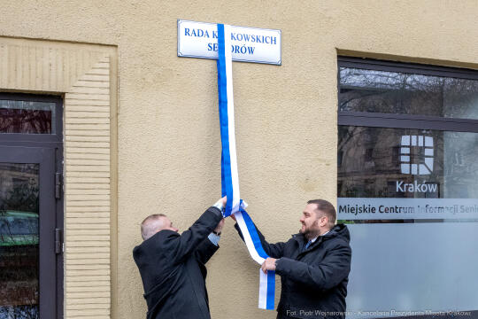 Sęk, Rada Krakowskich Seniorów, tablica, odsłonięcie, Wodyńska, Pietrzyk