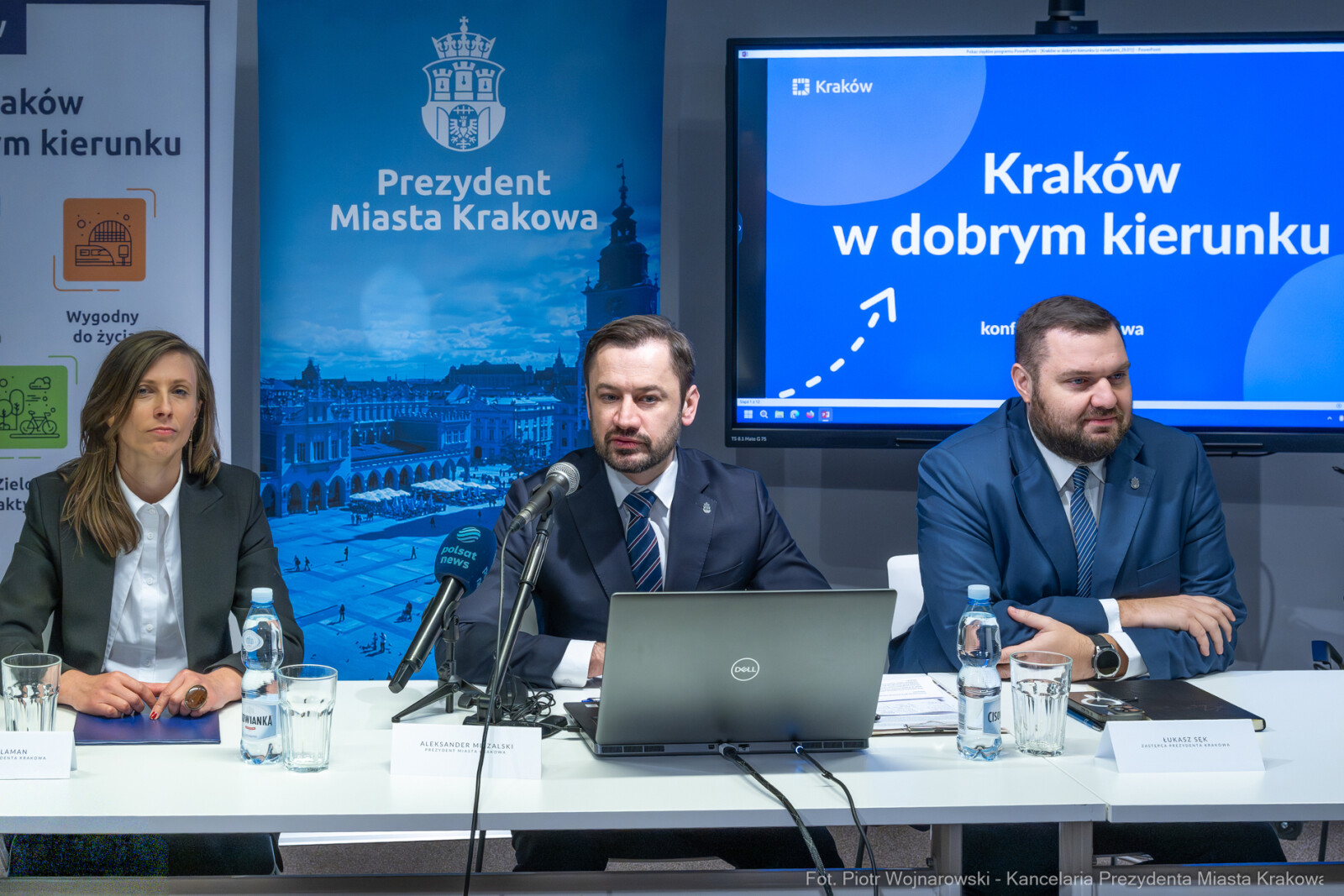 Miszalski, Klaman, Sęk, Mazur, konferencja, dziennikarze, Kraków w dobrum kierunku, zdjęcia  Autor: P. Wojnarowski
