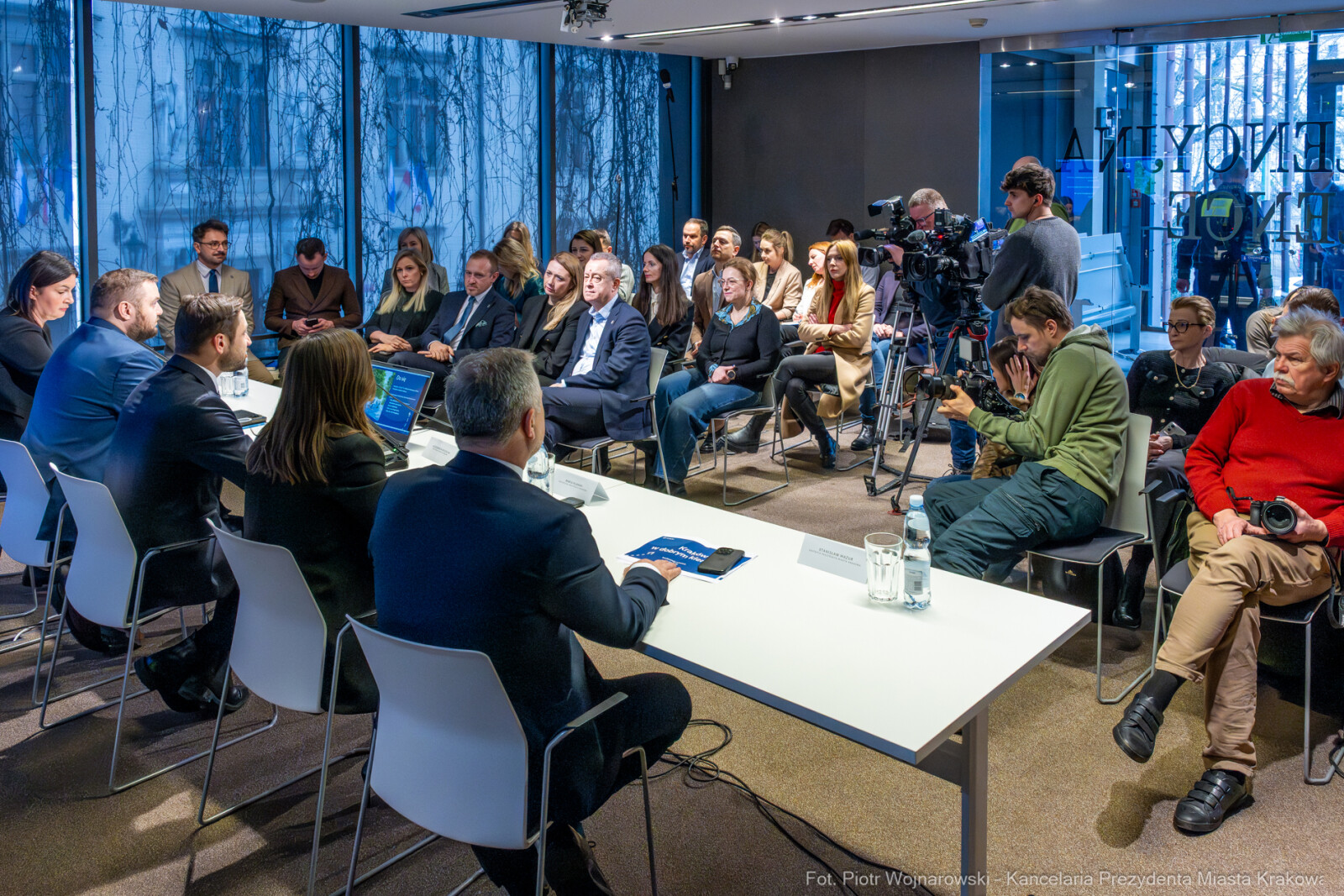 Miszalski, Klaman, Sęk, Mazur, konferencja, dziennikarze, Kraków w dobrum kierunku, zdjęcia  Autor: P. Wojnarowski