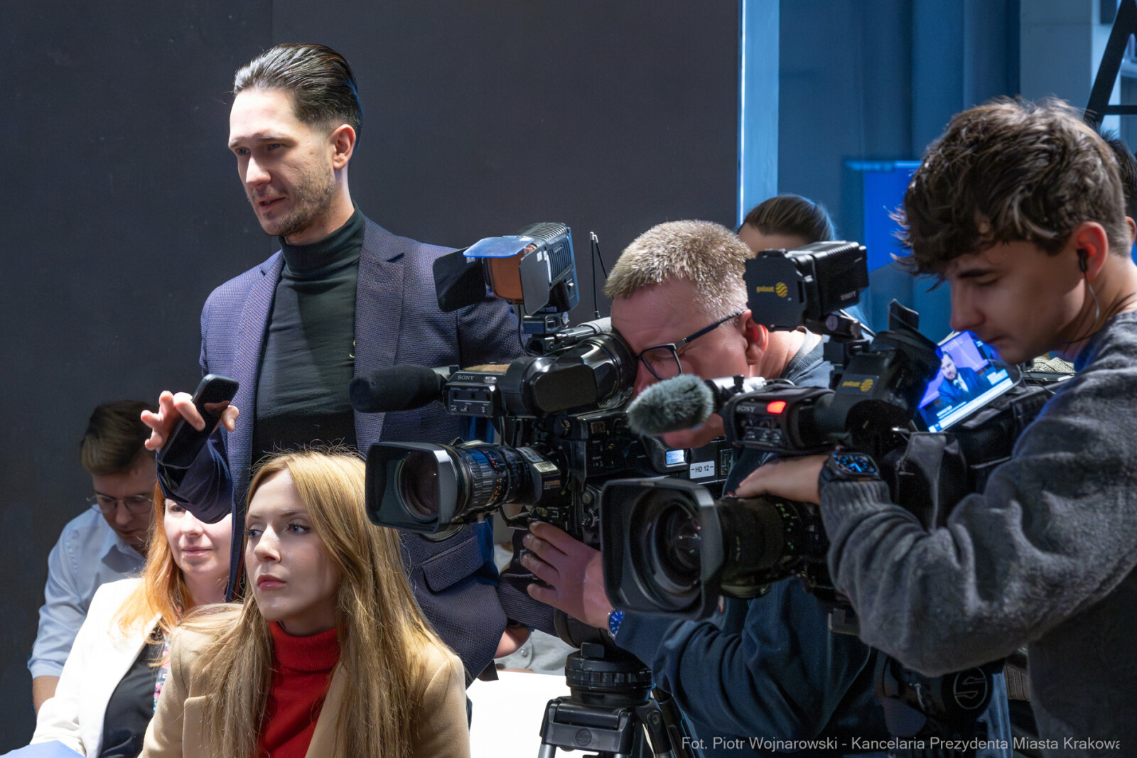 Miszalski, Klaman, Sęk, Mazur, konferencja, dziennikarze, Kraków w dobrum kierunku, zdjęcia  Autor: P. Wojnarowski
