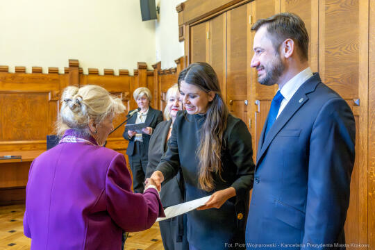 Miszalski, Klaman, Drabik Rada Krakowskich Seniorów, powitanie, V kadencja, zdjęcia