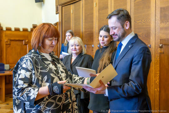 Miszalski, Klaman, Drabik Rada Krakowskich Seniorów, powitanie, V kadencja, zdjęcia