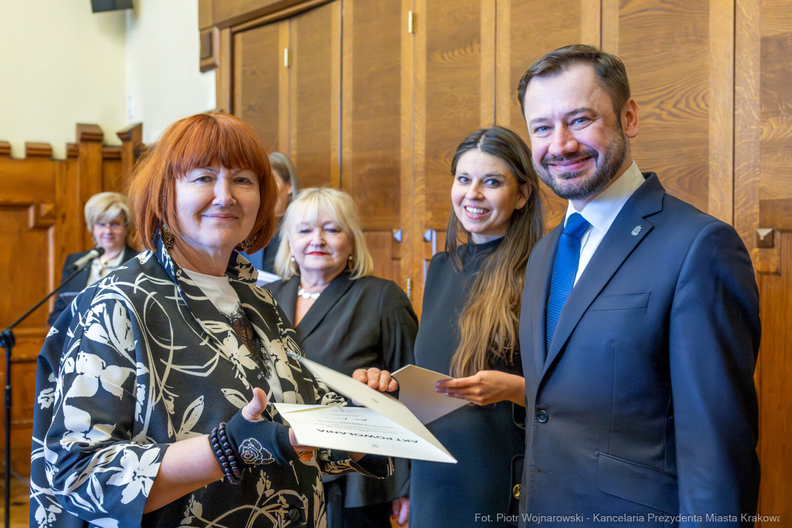 Miszalski, Klaman, Drabik Rada Krakowskich Seniorów, powitanie, V kadencja, zdjęcia  Autor: Piotr Wojnarowski