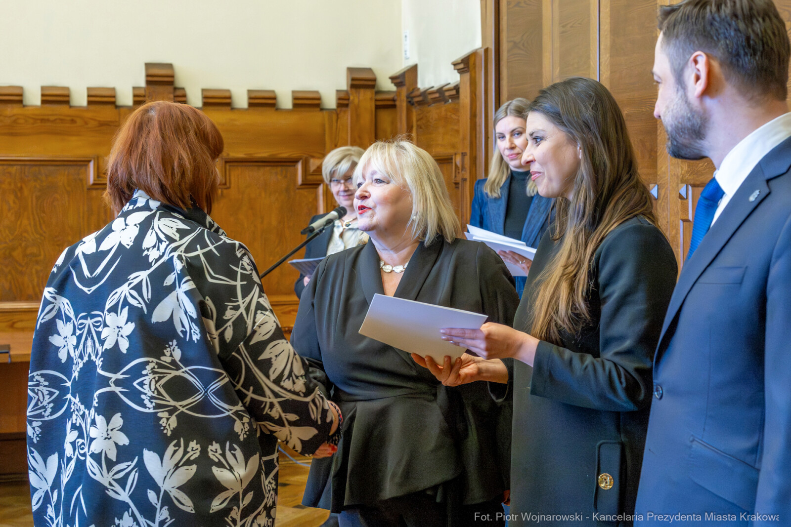 Miszalski, Klaman, Drabik Rada Krakowskich Seniorów, powitanie, V kadencja, zdjęcia  Autor: Piotr Wojnarowski