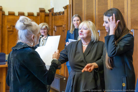 Miszalski, Klaman, Drabik Rada Krakowskich Seniorów, powitanie, V kadencja, zdjęcia
