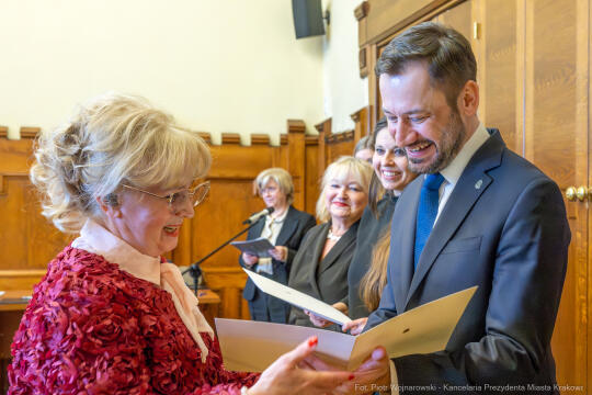 Miszalski, Klaman, Drabik Rada Krakowskich Seniorów, powitanie, V kadencja, zdjęcia