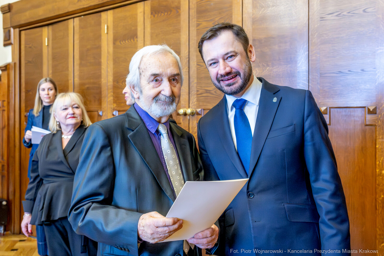 Miszalski, Klaman, Drabik Rada Krakowskich Seniorów, powitanie, V kadencja, zdjęcia  Autor: Piotr Wojnarowski