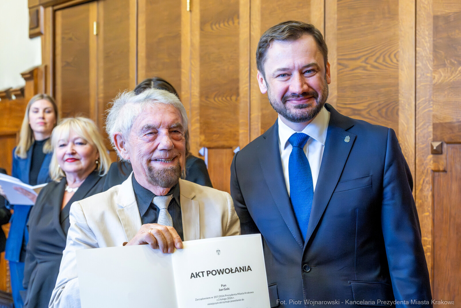 Miszalski, Klaman, Drabik Rada Krakowskich Seniorów, powitanie, V kadencja, zdjęcia  Autor: Piotr Wojnarowski