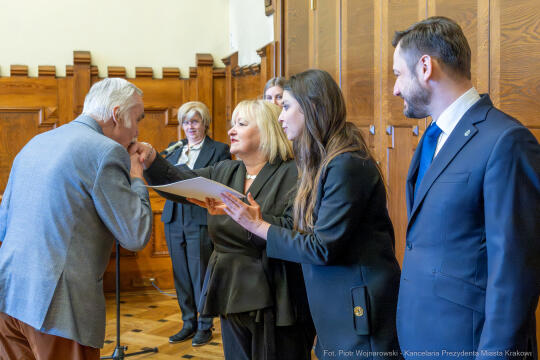 Miszalski, Klaman, Drabik Rada Krakowskich Seniorów, powitanie, V kadencja, zdjęcia
