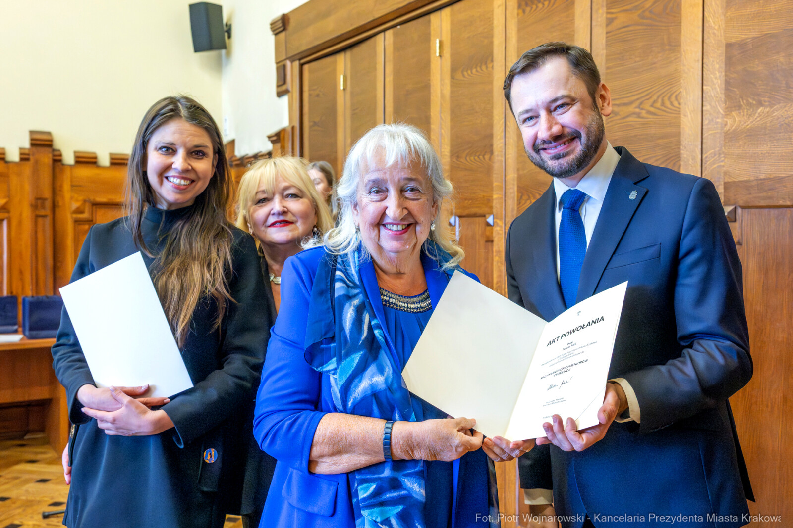 Miszalski, Klaman, Drabik Rada Krakowskich Seniorów, powitanie, V kadencja, zdjęcia  Autor: Piotr Wojnarowski