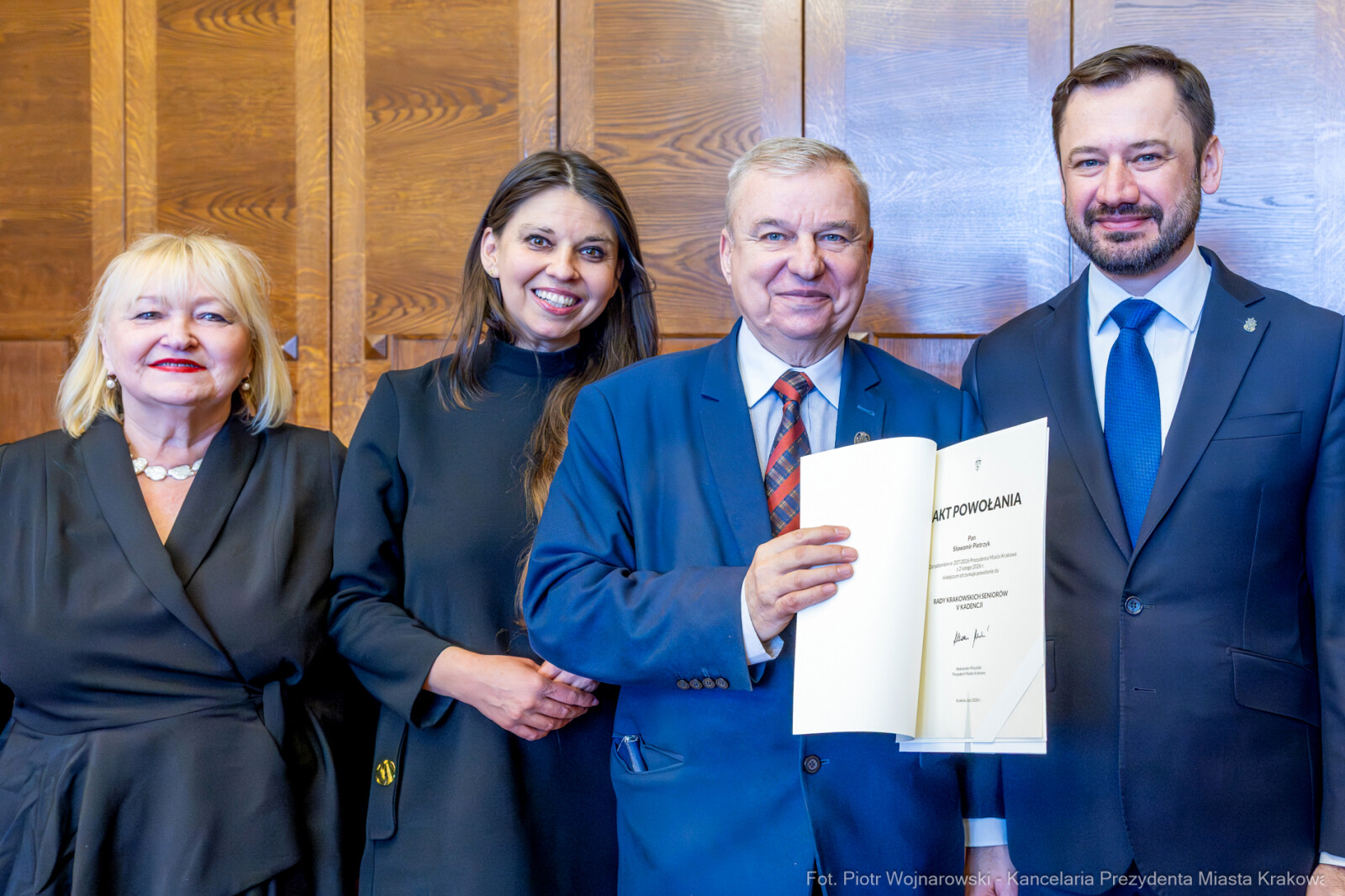 Miszalski, Klaman, Drabik Rada Krakowskich Seniorów, powitanie, V kadencja, zdjęcia  Autor: Piotr Wojnarowski