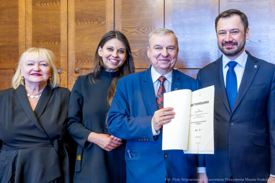 Miszalski, Klaman, Drabik Rada Krakowskich Seniorów, powitanie, V kadencja, zdjęcia