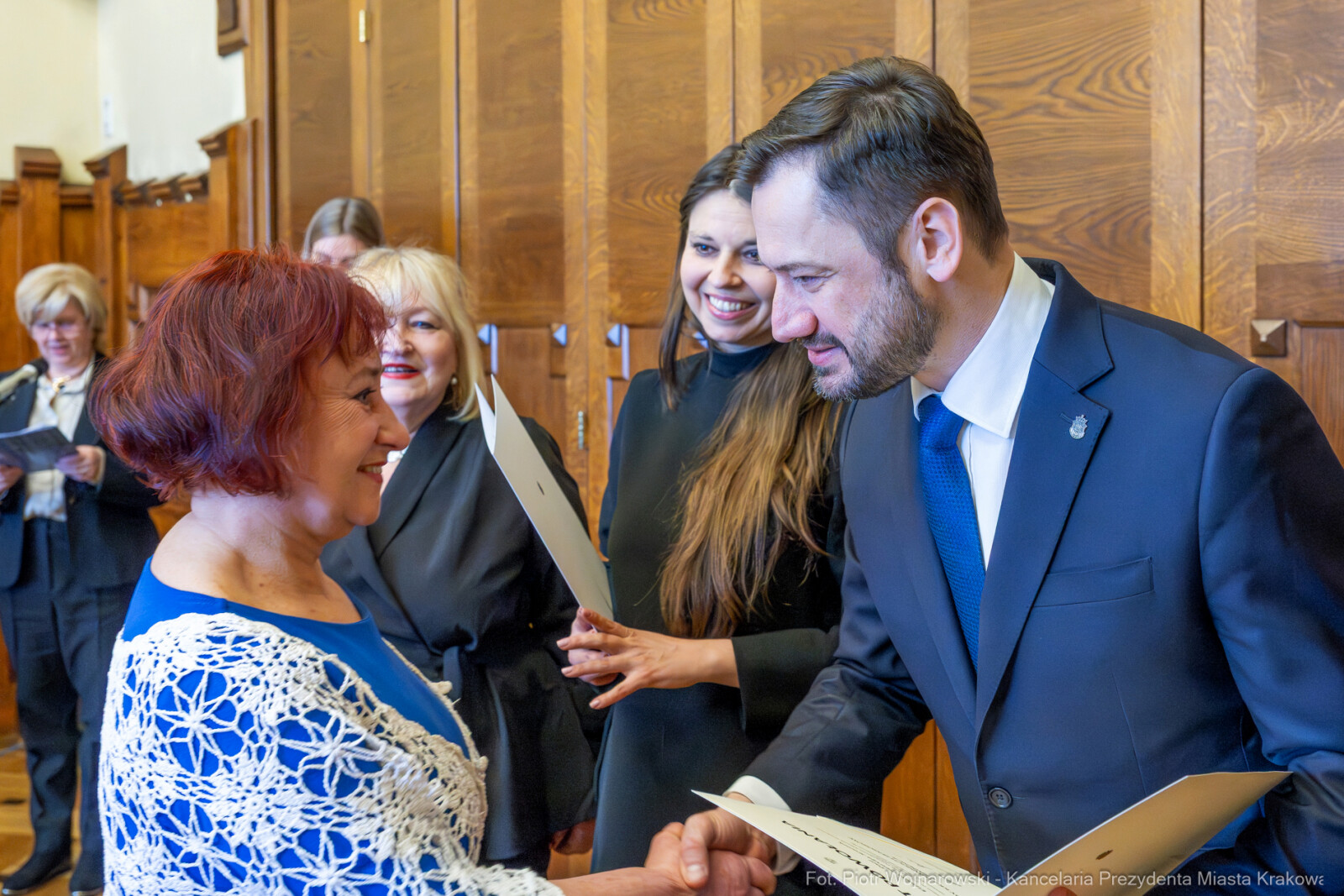 Miszalski, Klaman, Drabik Rada Krakowskich Seniorów, powitanie, V kadencja, zdjęcia  Autor: Piotr Wojnarowski