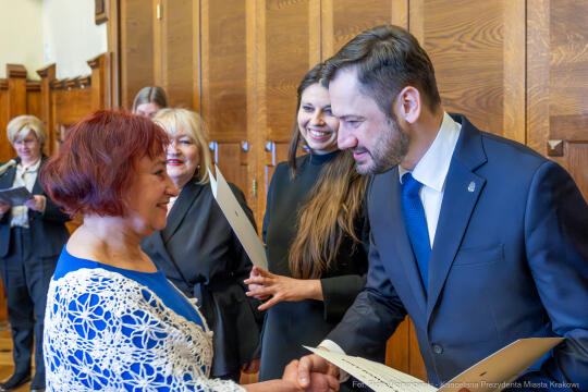 Miszalski, Klaman, Drabik Rada Krakowskich Seniorów, powitanie, V kadencja, zdjęcia