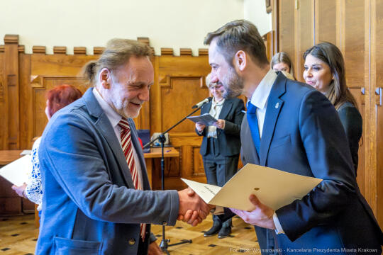 Miszalski, Klaman, Drabik Rada Krakowskich Seniorów, powitanie, V kadencja, zdjęcia