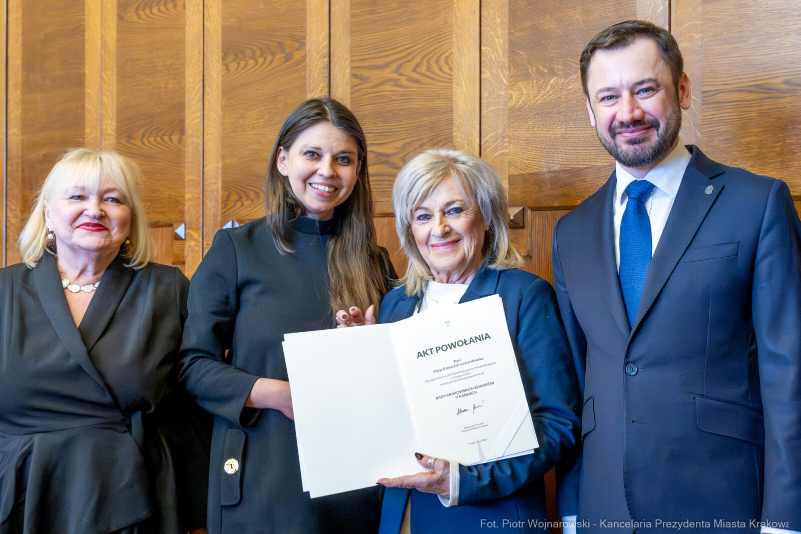 Miszalski, Klaman, Drabik Rada Krakowskich Seniorów, powitanie, V kadencja, zdjęcia  Autor: Piotr Wojnarowski