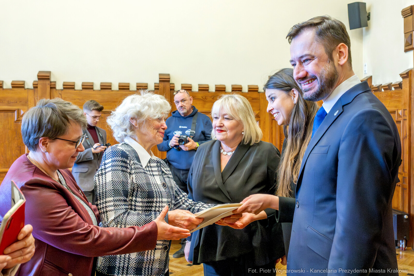 Miszalski, Klaman, Drabik Rada Krakowskich Seniorów, powitanie, V kadencja, zdjęcia  Autor: Piotr Wojnarowski