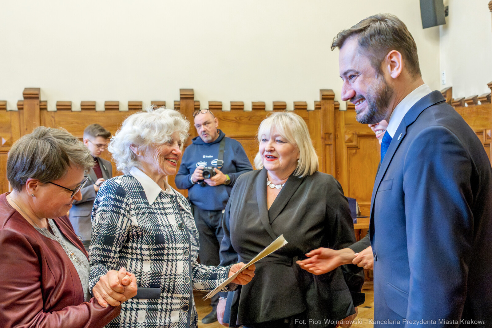 Miszalski, Klaman, Drabik Rada Krakowskich Seniorów, powitanie, V kadencja, zdjęcia  Autor: Piotr Wojnarowski