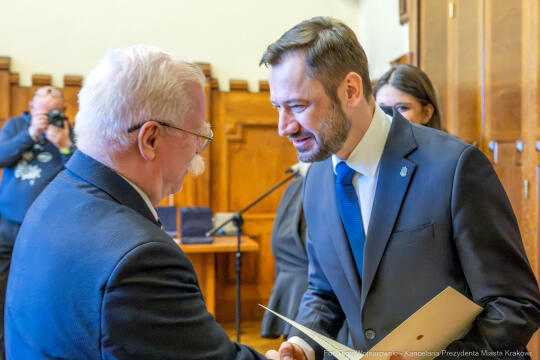 Miszalski, Klaman, Drabik Rada Krakowskich Seniorów, powitanie, V kadencja, zdjęcia