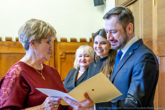 Miszalski, Klaman, Drabik Rada Krakowskich Seniorów, powitanie, V kadencja, zdjęcia