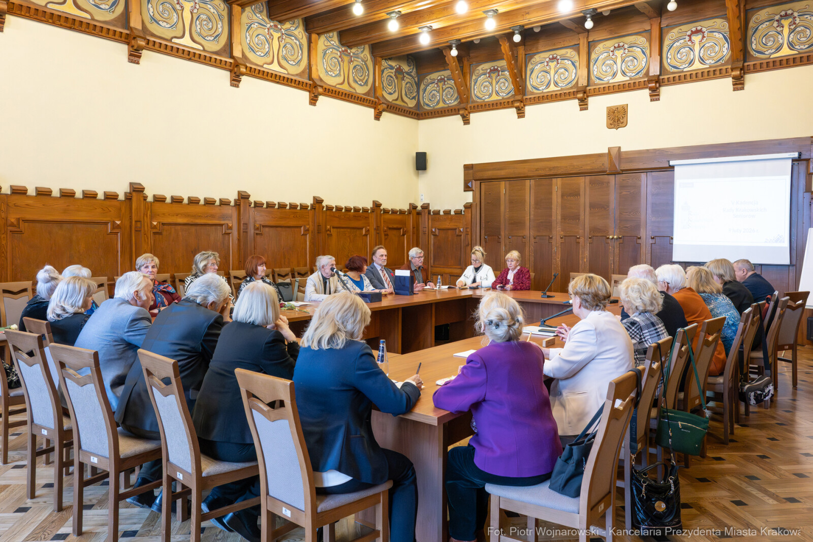 Miszalski, Klaman, Drabik Rada Krakowskich Seniorów, powitanie, V kadencja, zdjęcia  Autor: Piotr Wojnarowski